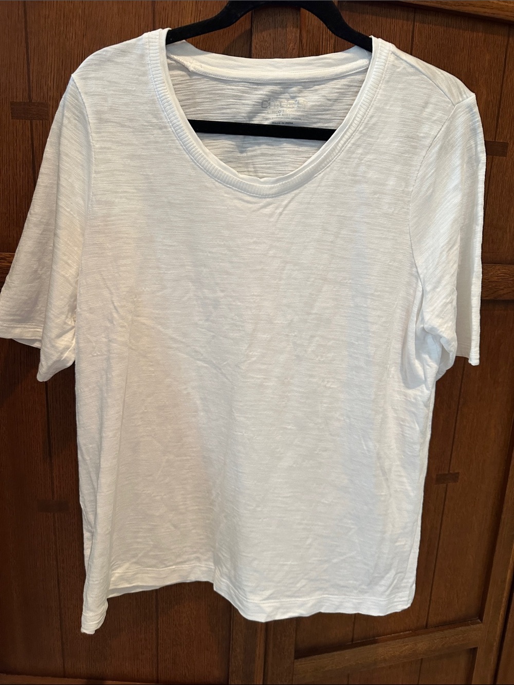 Chico's White Short-Sleeve V-Neck Tee